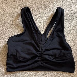 ALO Yoga Black Ruched Sports Bra